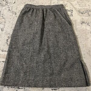 VTG 100% Pure Wool Skirt Size 8 Tweed Side Slit Knee Length Lined Office Career